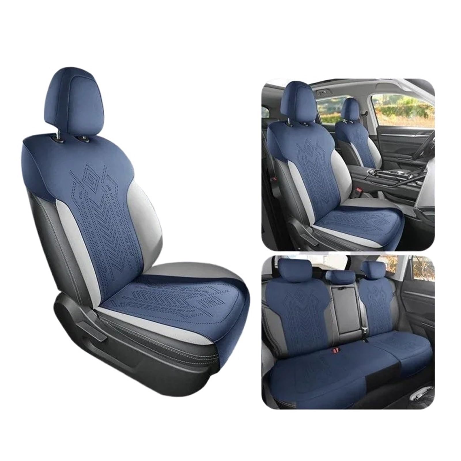 Autositzbezüge Für Haval H6 M6 H9 Für Dargo Für Jolion F7X H3 Leder-Autositzkissen Atmungsaktiver Vierjahreszeiten-Sitzbezug Autoinnenraum(Full Deep Blue) von TINGYUS