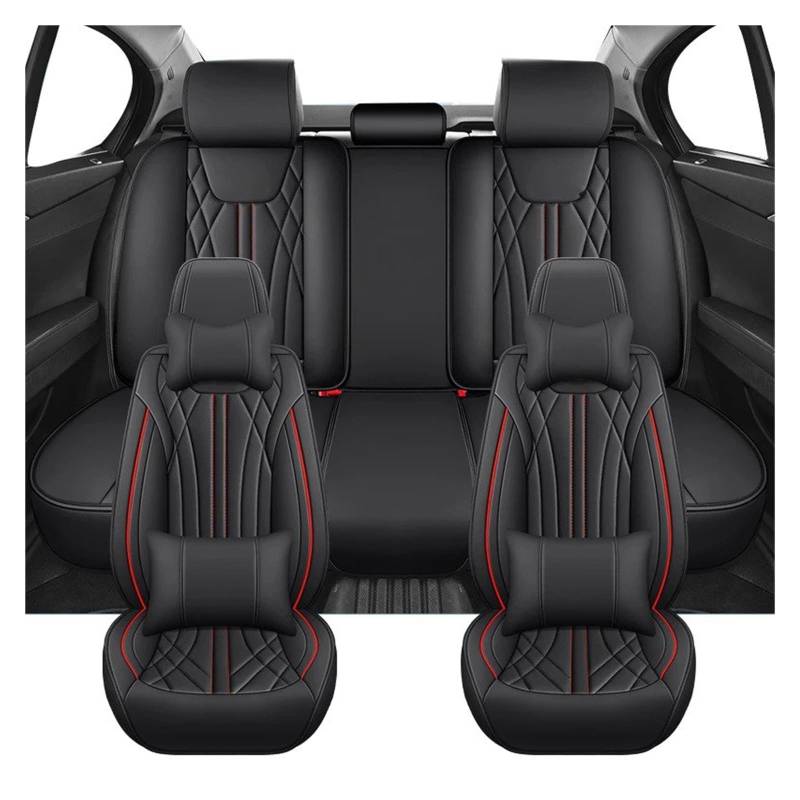 Autositzbezüge Für Opel Für Insignia Für Astra Für Corsa Für Grandland Für Vectra Autositzbezüge Komplettset Auto-Innenausstattung Autoinnenraum(Luxury-Black Red) von TINGYUS