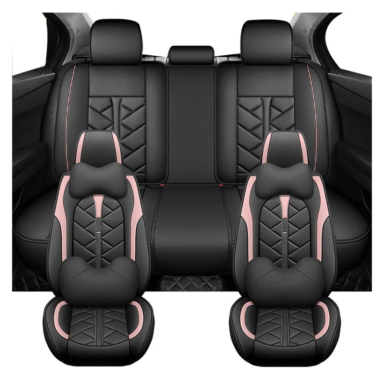 Autositzbezüge Für Toyota Für Camry Für Prius 30 Für Raize Für Corolla E150 Für Rav4 Für Yaris Luxus-Autositzbezüge Auto-Innenausstattung Autoinnenraum(Luxury-Pink) von TINGYUS