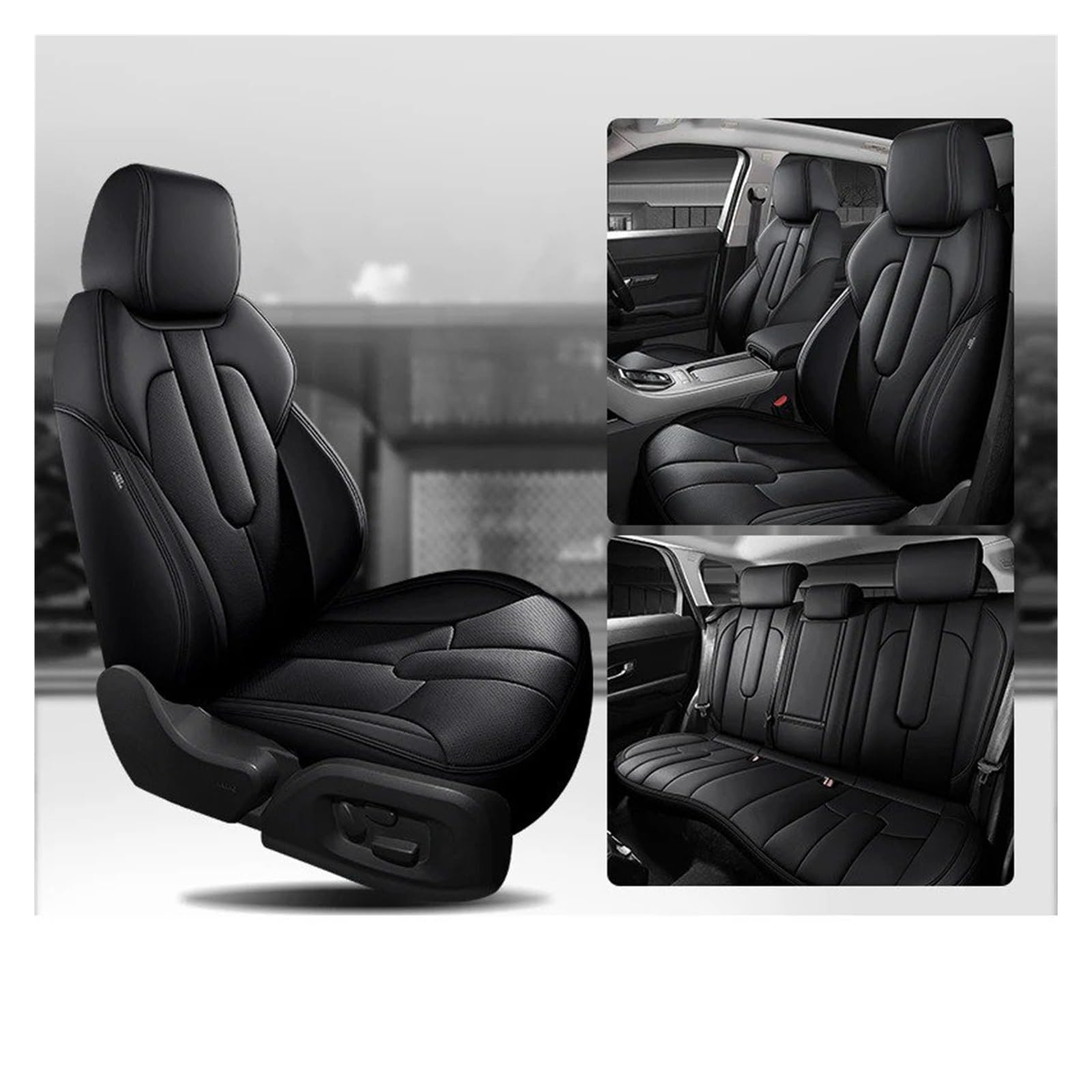 Autositzbezüge Für Volvo XC90 V50 S60 V40 C30 S80 XC70 S90 C70 Leder-Autositzbezüge Für Die Erste Reihe Und EIN Komplettes Set Von Sitzbezügen Autoinnenraum(Full Set-Black) von TINGYUS