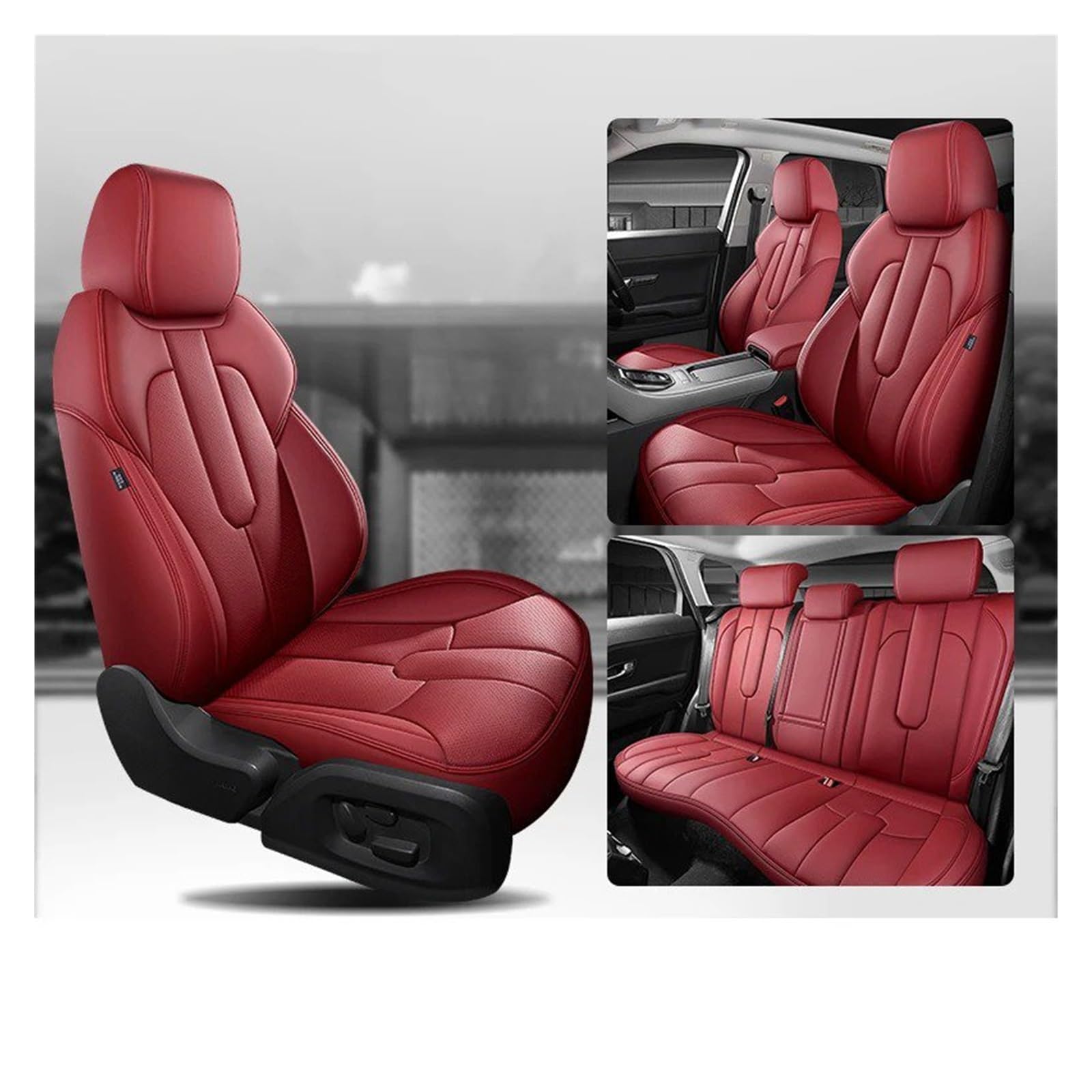 Autositzbezüge Für Volvo XC90 V50 S60 V40 C30 S80 XC70 S90 C70 Leder-Autositzbezüge Für Die Erste Reihe Und EIN Komplettes Set Von Sitzbezügen Autoinnenraum(Full Set-Win-Red) von TINGYUS