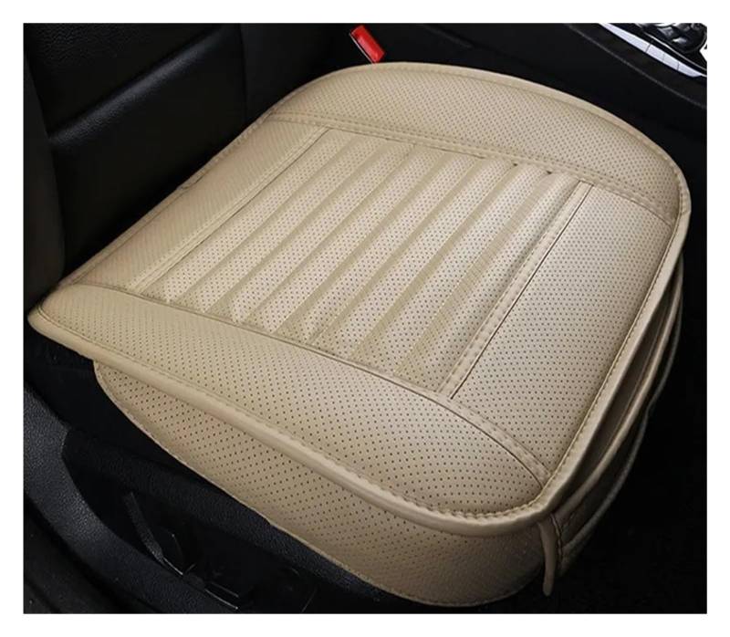 Autositzbezüge Ledersitzbezüge Autokissen Vier Jahreszeiten Autos Sitzbezug Universal Pad Matten Schutz Autoinnenraum(1*Front Beige) von TINGYUS