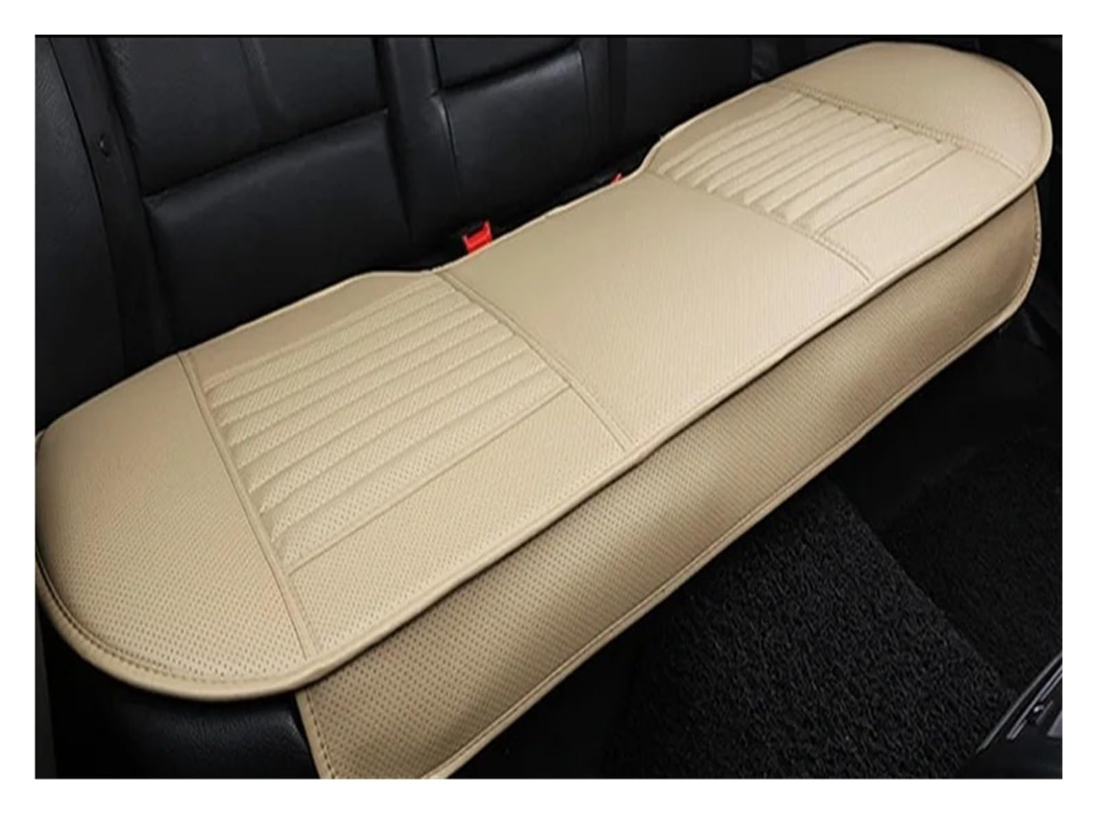 Autositzbezüge Ledersitzbezüge Autokissen Vier Jahreszeiten Autos Sitzbezug Universal Pad Matten Schutz Autoinnenraum(1*Rear Beige) von TINGYUS