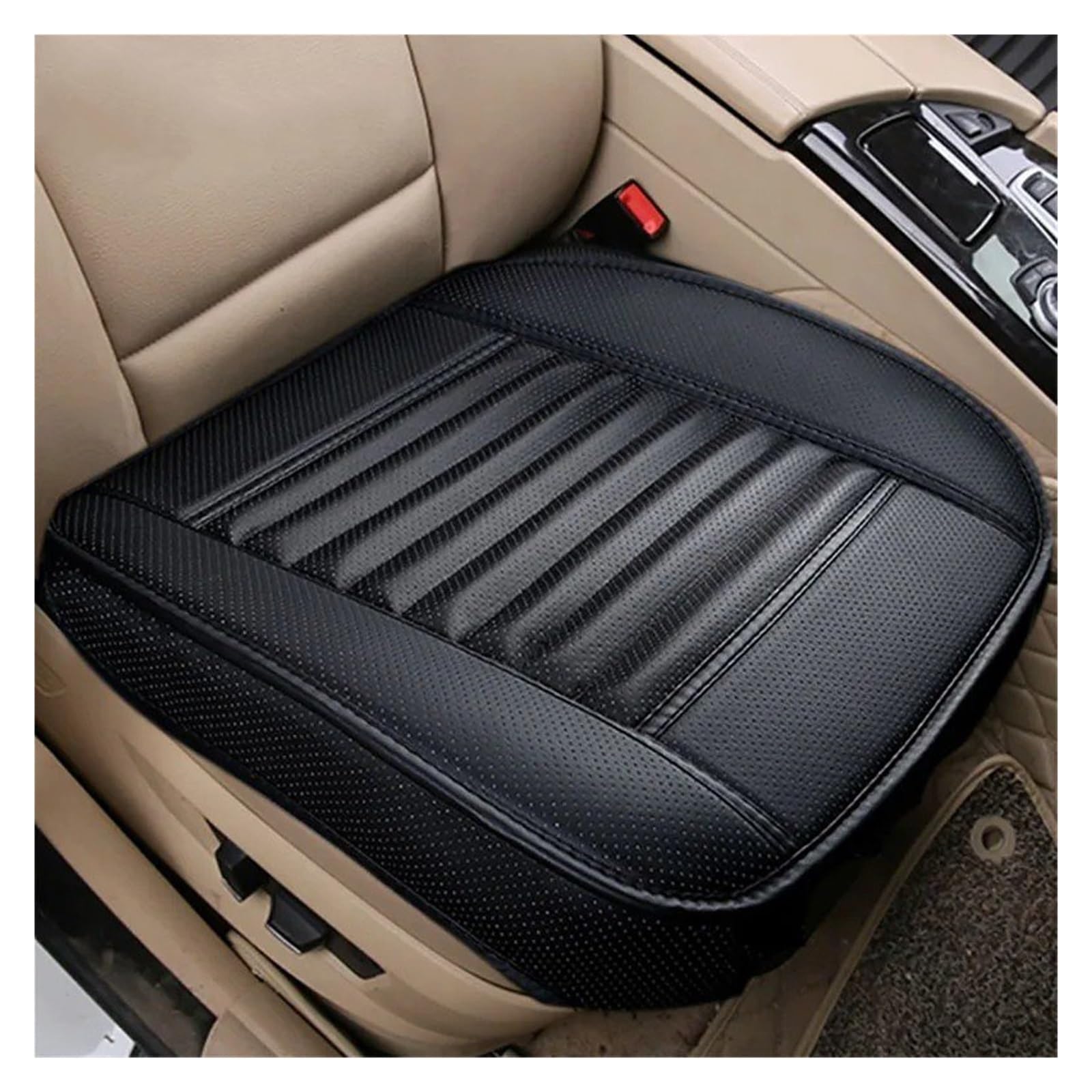 Autositzbezüge Ledersitzbezüge Autokissen Vier Jahreszeiten Autos Sitzbezug Universal Pad Matten Schutz Autoinnenraum(2*Black) von TINGYUS