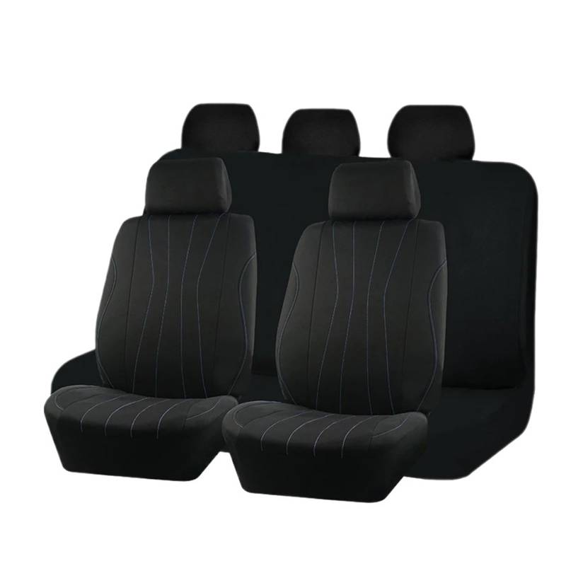 Autositzbezüge Passend Für Die Meisten Auto-, SUV-, LKW- Und Van-Sitzbezüge Aus Polyestergewebe, Fahrzeugsitzschutz-Set Mit Sport Line Autoinnenraum(5 Seat Blue) von TINGYUS