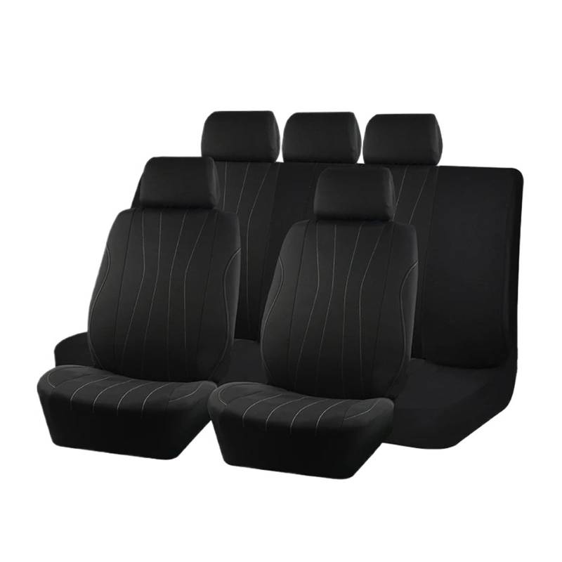 Autositzbezüge Passend Für Die Meisten Auto-, SUV-, LKW- Und Van-Sitzbezüge Aus Polyestergewebe, Fahrzeugsitzschutz-Set Mit Sport Line Autoinnenraum(5 Seat Gray) von TINGYUS