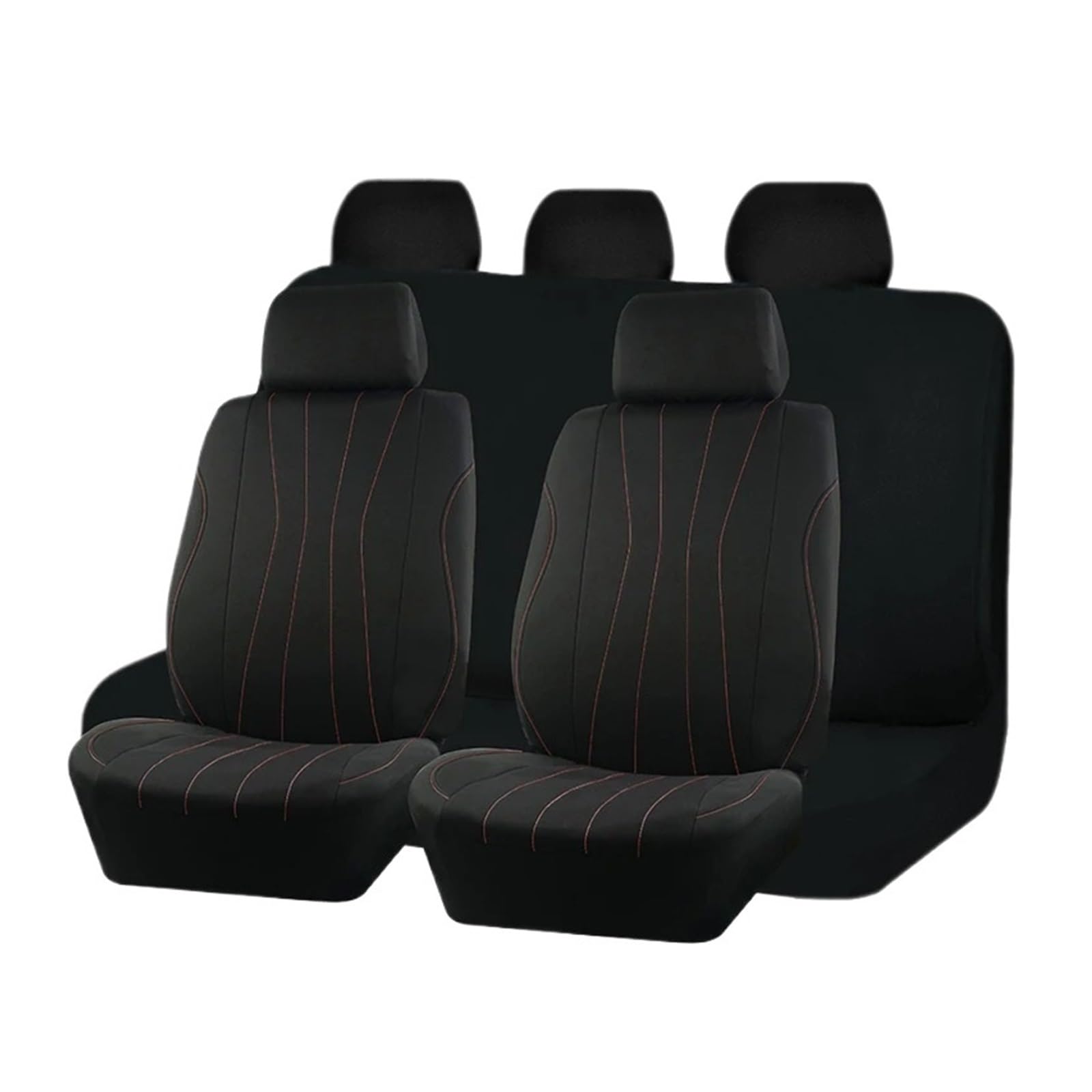 Autositzbezüge Passend Für Die Meisten Auto-, SUV-, LKW- Und Van-Sitzbezüge Aus Polyestergewebe, Fahrzeugsitzschutz-Set Mit Sport Line Autoinnenraum(5 Seat Red) von TINGYUS