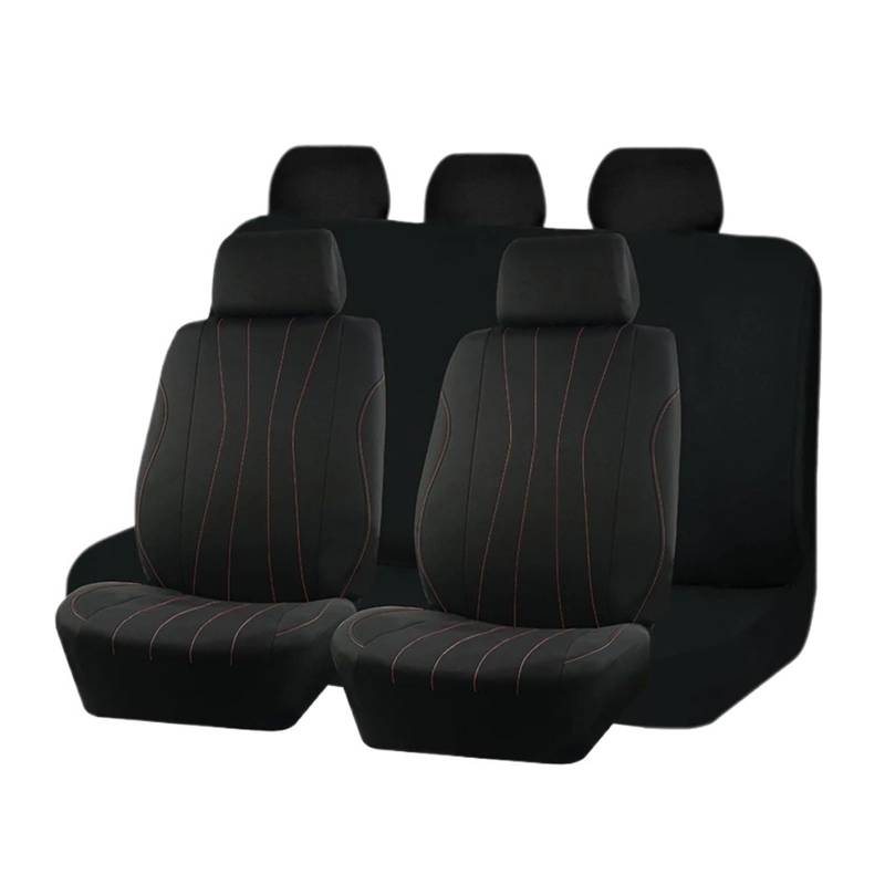 Autositzbezüge Passend Für Die Meisten Auto-, SUV-, LKW- Und Van-Sitzbezüge Aus Polyestergewebe, Fahrzeugsitzschutz-Set Mit Sport Line Autoinnenraum(5 Seat Red) von TINGYUS
