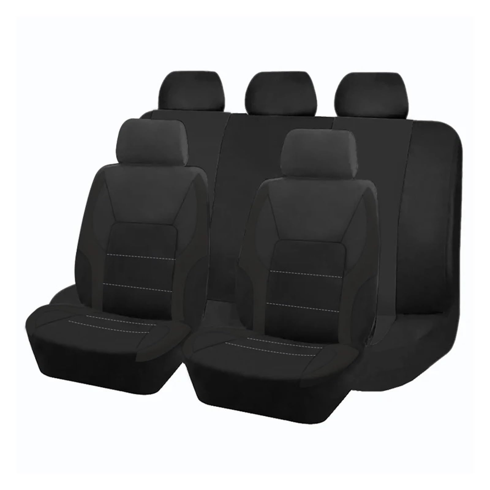 Autositzbezüge Passend Für Die Meisten Auto SUV LKW- Und Van-Sitzbezüge Universelle Autositzbezüge Dünnes Polyestergewebe Mit 2 Mm Schwamm Autoinnenraum(Black 5 seat) von TINGYUS