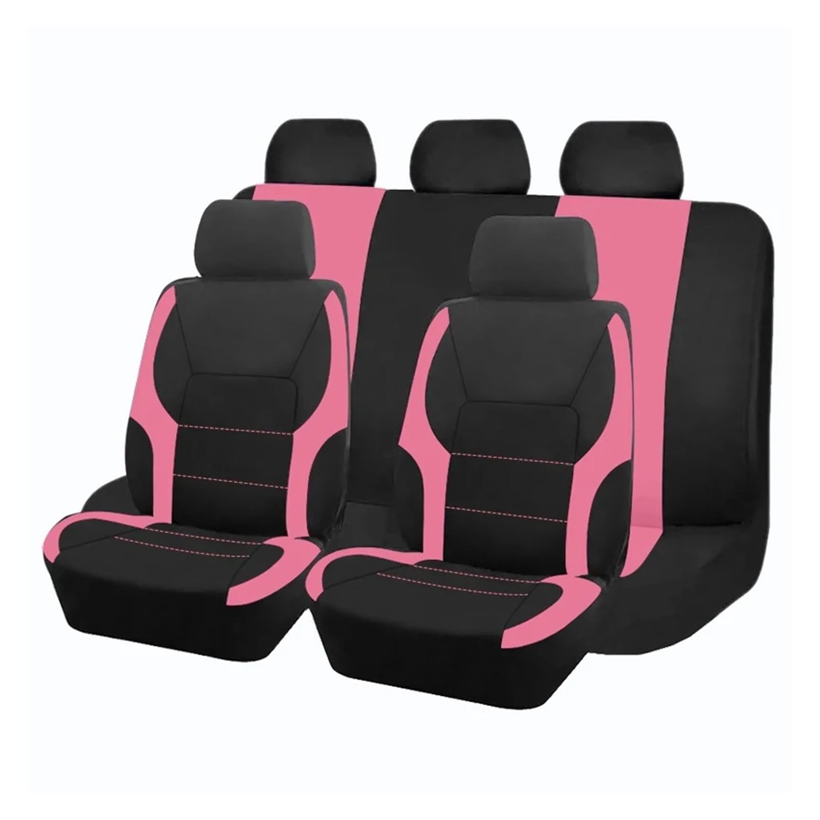 Autositzbezüge Passend Für Die Meisten Auto SUV LKW- Und Van-Sitzbezüge Universelle Autositzbezüge Dünnes Polyestergewebe Mit 2 Mm Schwamm Autoinnenraum(Pink 5 seat) von TINGYUS
