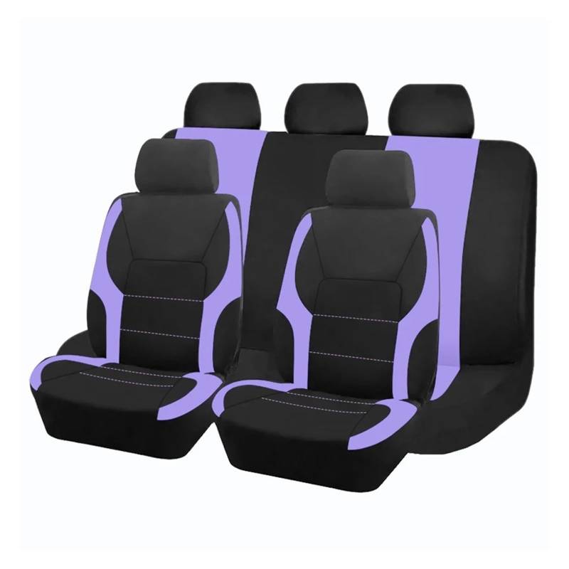 Autositzbezüge Passend Für Die Meisten Auto SUV LKW- Und Van-Sitzbezüge Universelle Autositzbezüge Dünnes Polyestergewebe Mit 2 Mm Schwamm Autoinnenraum(Pruple 5 seat) von TINGYUS