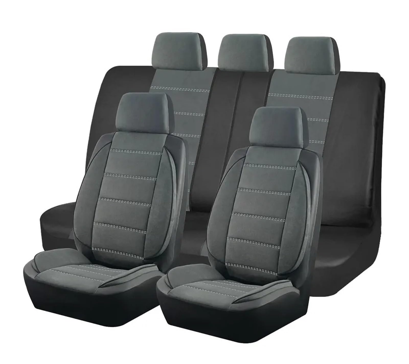 Autositzbezüge Passend Für Die Meisten Autos Universelle sitzbezüge Seiten-Stereo-Modellierung Leder-Flusen-sitzbezüge Zubehör Für Den Innenraum Autoinnenraum(Gray 5 Seat) von TINGYUS