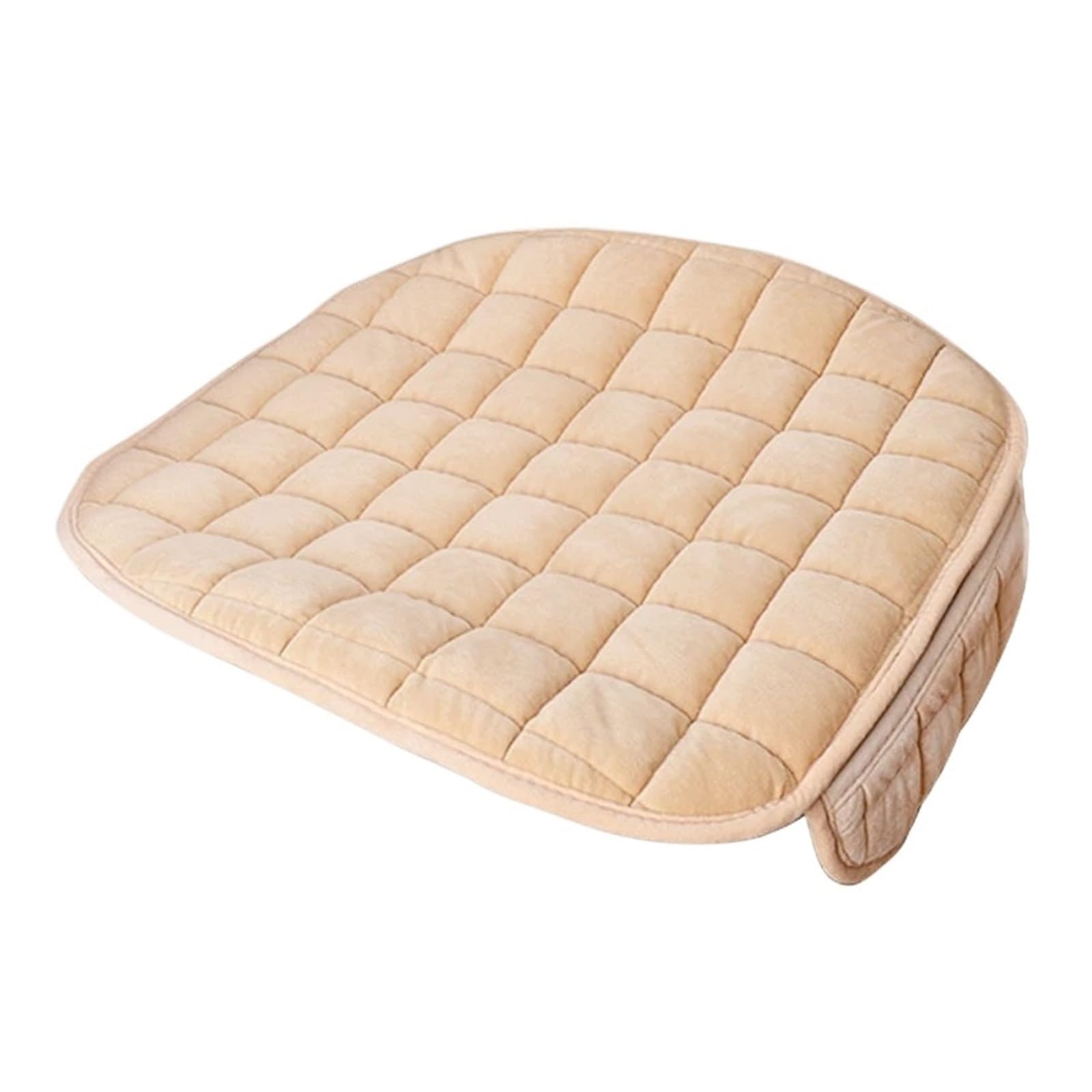 Autositzbezüge Plüsch Auto Sitzbezüge Set Auto Sitzkissen Winter Auto Sitz Protector Weiche Anti Slip Pads Autoinnenraum(O1 Beige Front*1piece) von TINGYUS