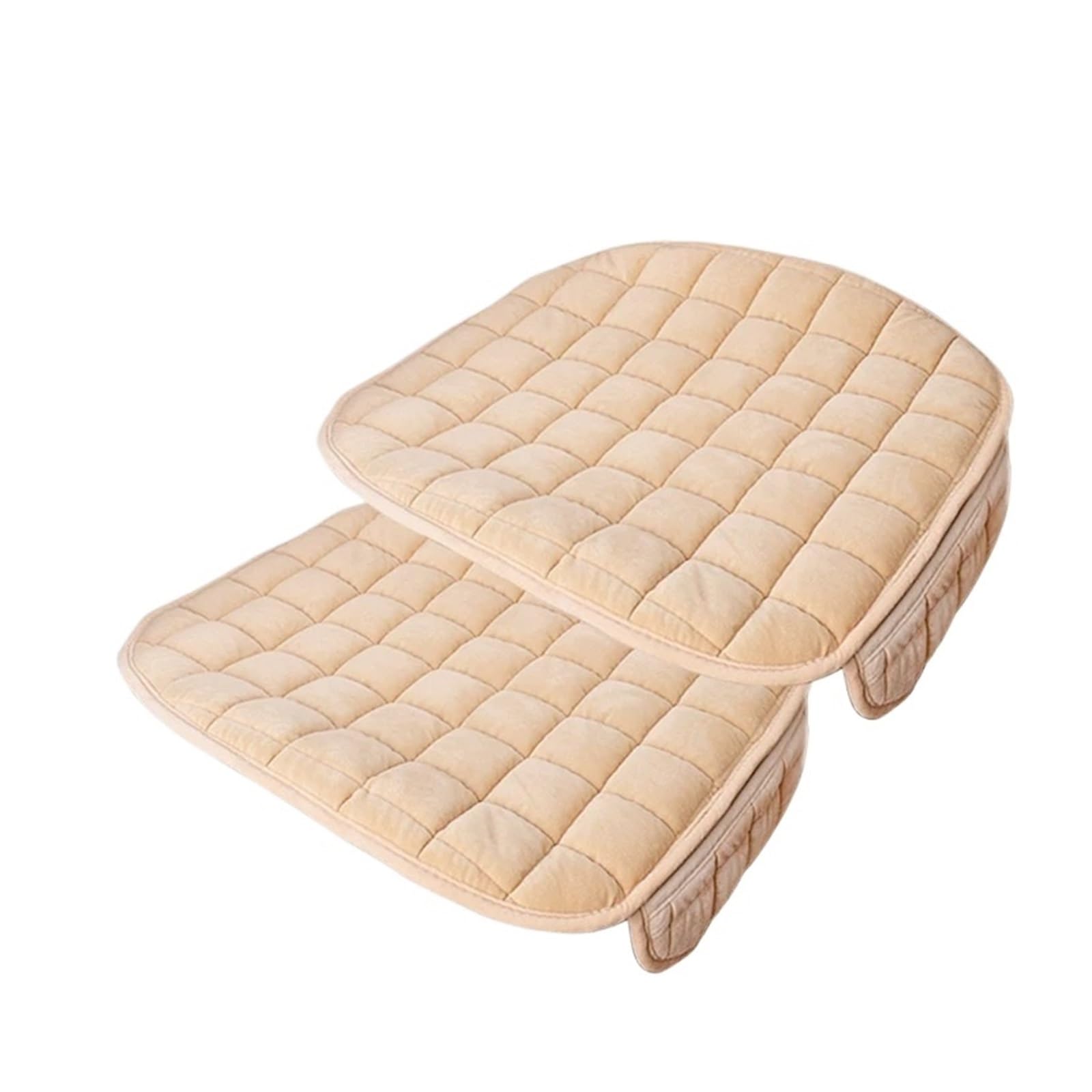 Autositzbezüge Plüsch Auto Sitzbezüge Set Auto Sitzkissen Winter Auto Sitz Protector Weiche Anti Slip Pads Autoinnenraum(O1 Beige Front*2 Piece) von TINGYUS