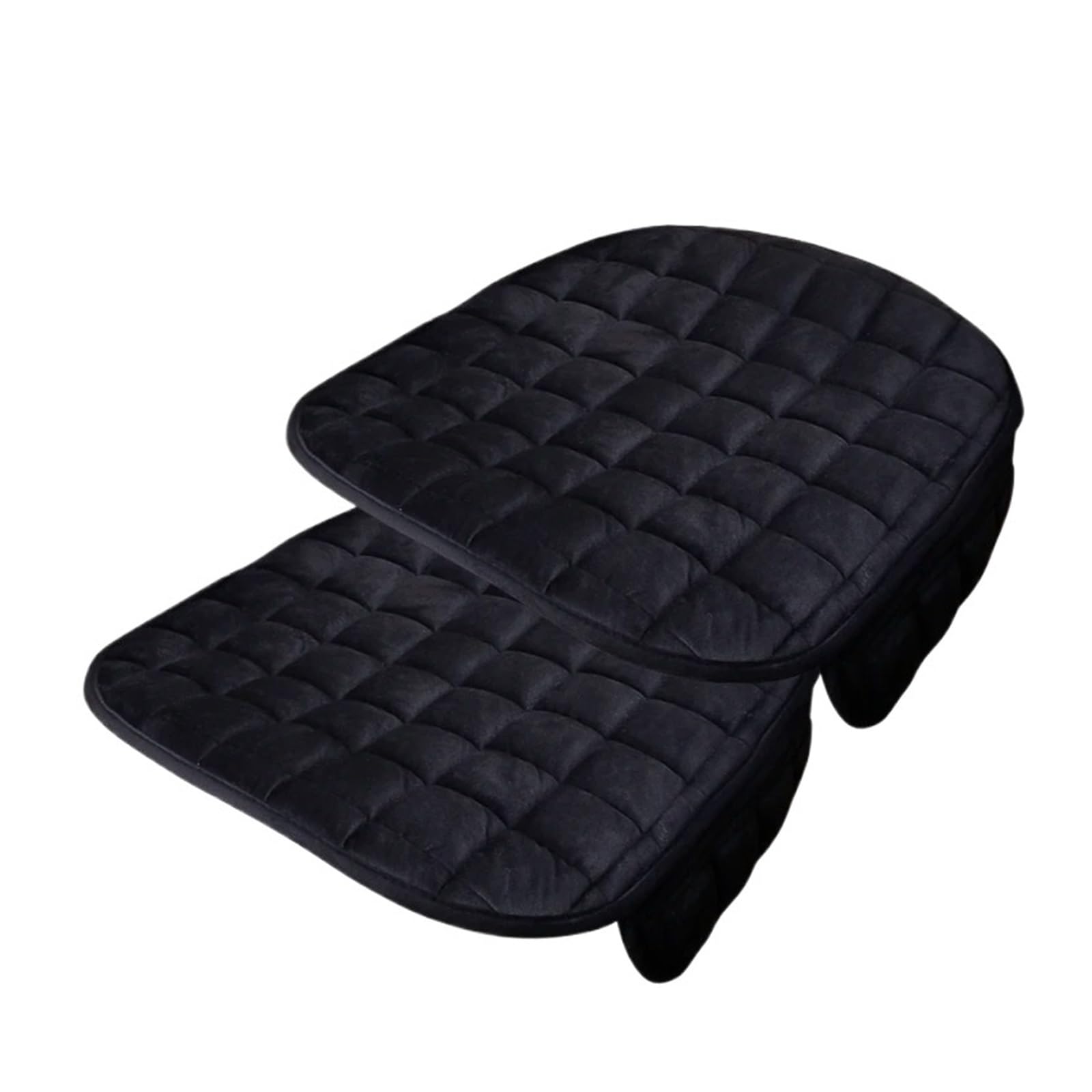 Autositzbezüge Plüsch Auto Sitzbezüge Set Auto Sitzkissen Winter Auto Sitz Protector Weiche Anti Slip Pads Autoinnenraum(O1 Black Front*2 Piece) von TINGYUS