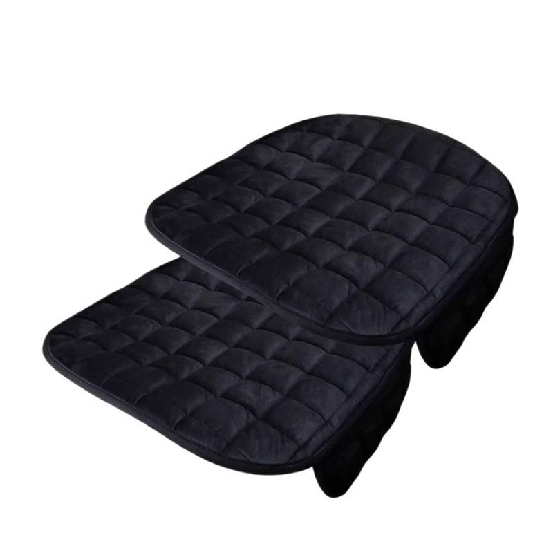 Autositzbezüge Plüsch Auto Sitzbezüge Set Auto Sitzkissen Winter Auto Sitz Protector Weiche Anti Slip Pads Autoinnenraum(O1 Black Front*2 Piece) von TINGYUS