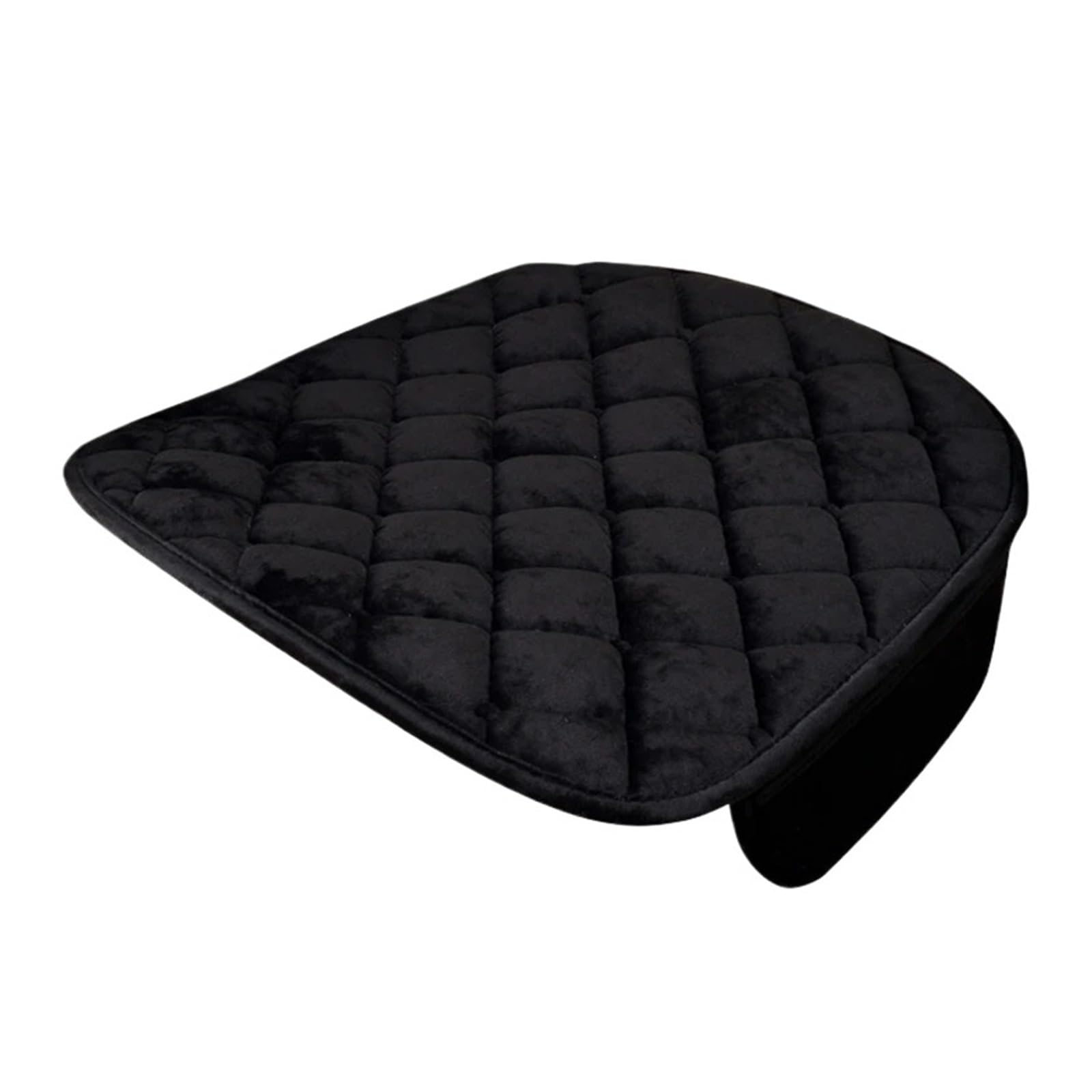 Autositzbezüge Plüsch Auto Sitzbezüge Set Auto Sitzkissen Winter Auto Sitz Protector Weiche Anti Slip Pads Autoinnenraum(O2 Black Front*1piece) von TINGYUS