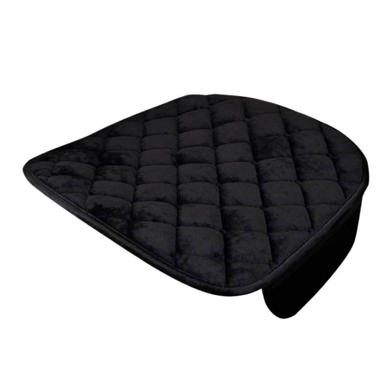 Autositzbezüge Plüsch Auto Sitzbezüge Set Auto Sitzkissen Winter Auto Sitz Protector Weiche Anti Slip Pads Autoinnenraum(O2 Black Front*1piece) von TINGYUS