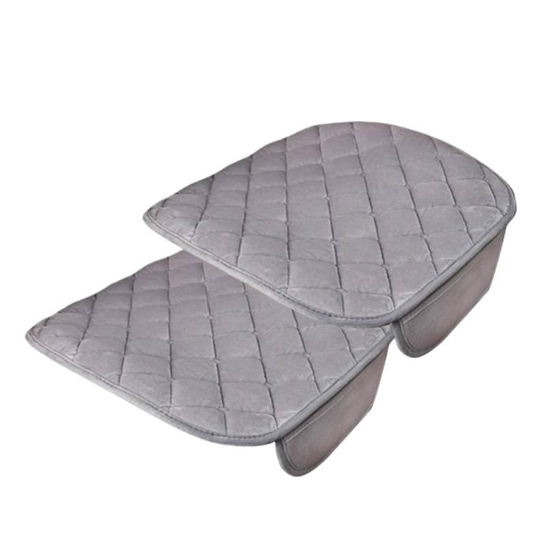 Autositzbezüge Plüsch Auto Sitzbezüge Set Auto Sitzkissen Winter Auto Sitz Protector Weiche Anti Slip Pads Autoinnenraum(O2 Gray Front*2 Piece) von TINGYUS
