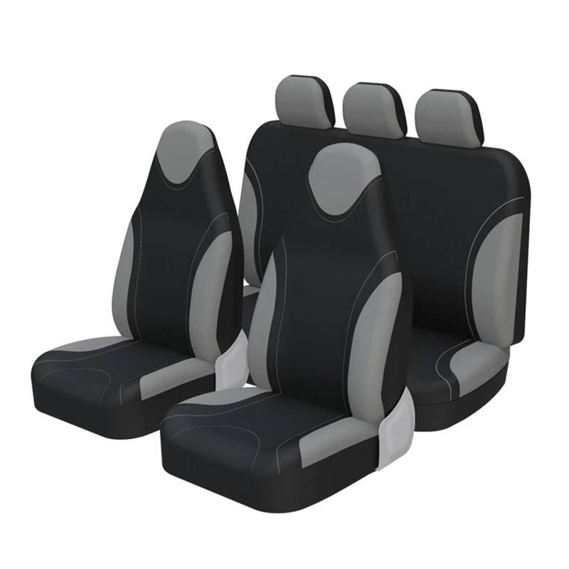 Autositzbezüge Polyester-Komplettset Mit Hoher Rückenlehne, Schalensitzschutz, Universelle Autositzbezüge Autoinnenraum(Full Gray) von TINGYUS