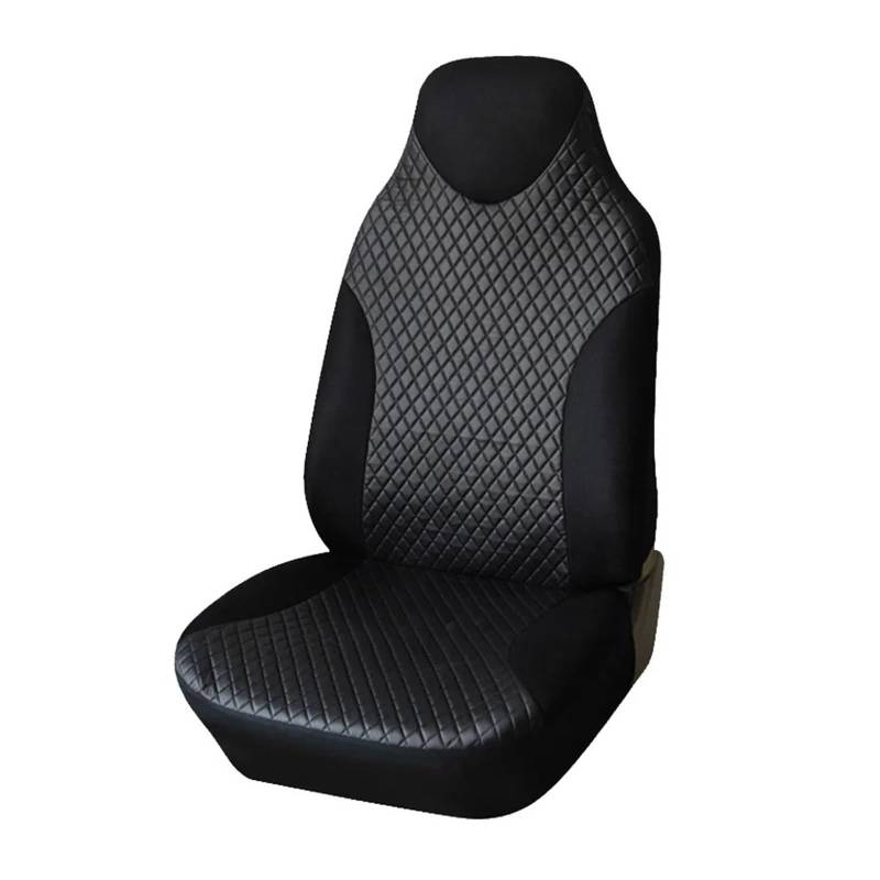 Autositzbezüge Robuste Autositzbezüge Aus Leder, Wasserdicht, Einzel- Und Doppelsitzbezüge Für Vans Autoinnenraum(1*Front Black) von TINGYUS