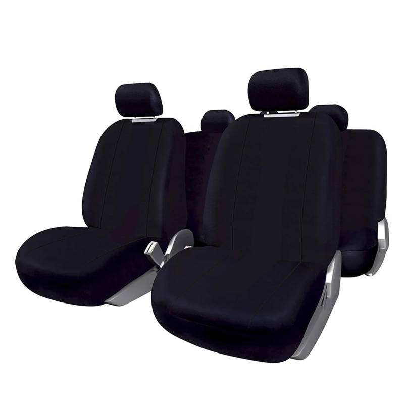Autositzbezüge Schwarze Universal-Autositzbezüge Autositzbezug Für Fahrer Und Beifahrer Auto-Innenausstattung Autoinnenraum(Black Full Set) von TINGYUS