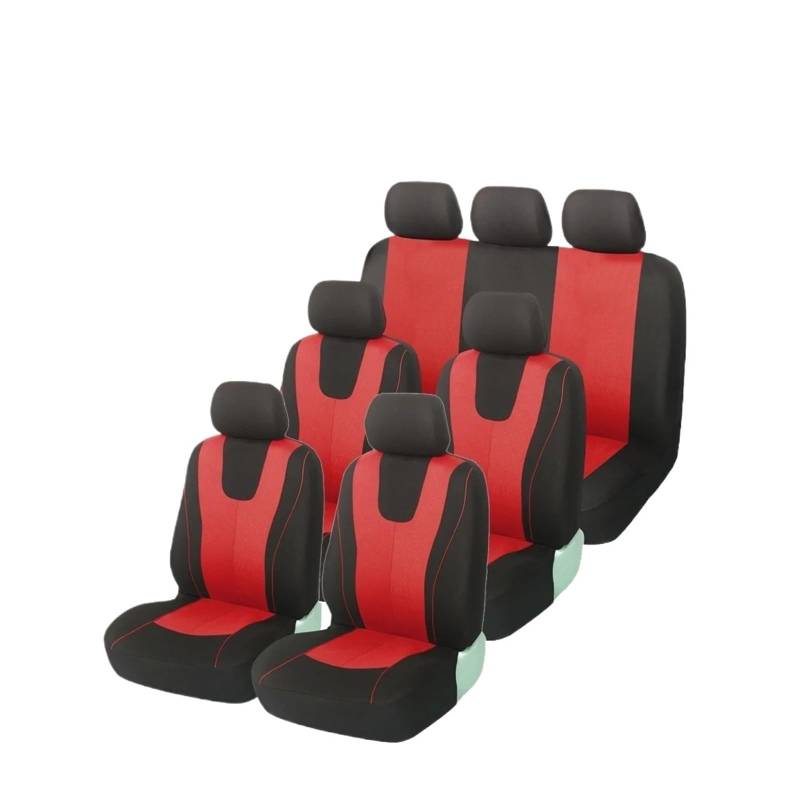 Autositzbezüge Universal 1/2/5/7 Sitz Autositzbezüge Autos Schutzhülle Autozubehör Autositzbezüge Autoinnenraum(7 Seats-Red) von TINGYUS
