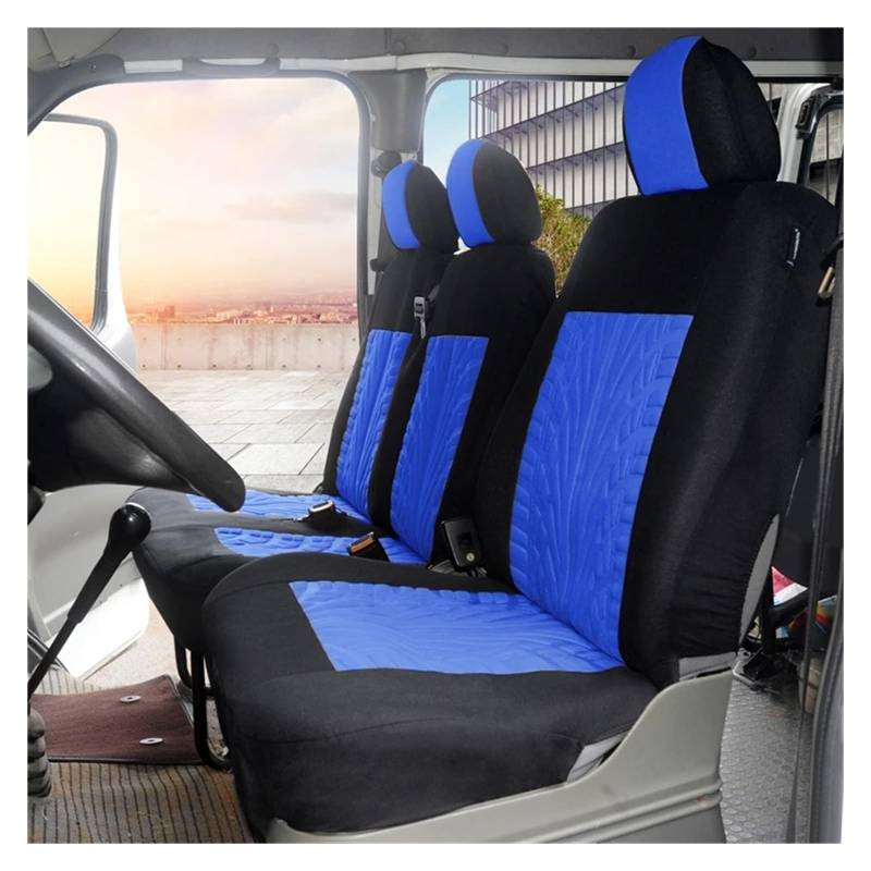 Autositzbezüge Universal 2+1 Polyester Stoff Auto Abdeckungen Sitzbezüge Autositzbezüge Schutz Für Transporter/Van Autoinnenraum(Blue) von TINGYUS