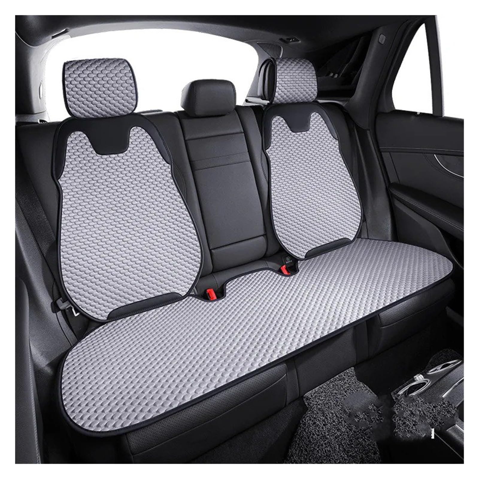 Autositzbezüge Universal Autositz Ice Silk Kissen Atmungsaktive Sitzbezüge Auto Sitzkissen Split Einzelsitz Hinten Set Autoinnenraum(Grey Rear Seat) von TINGYUS