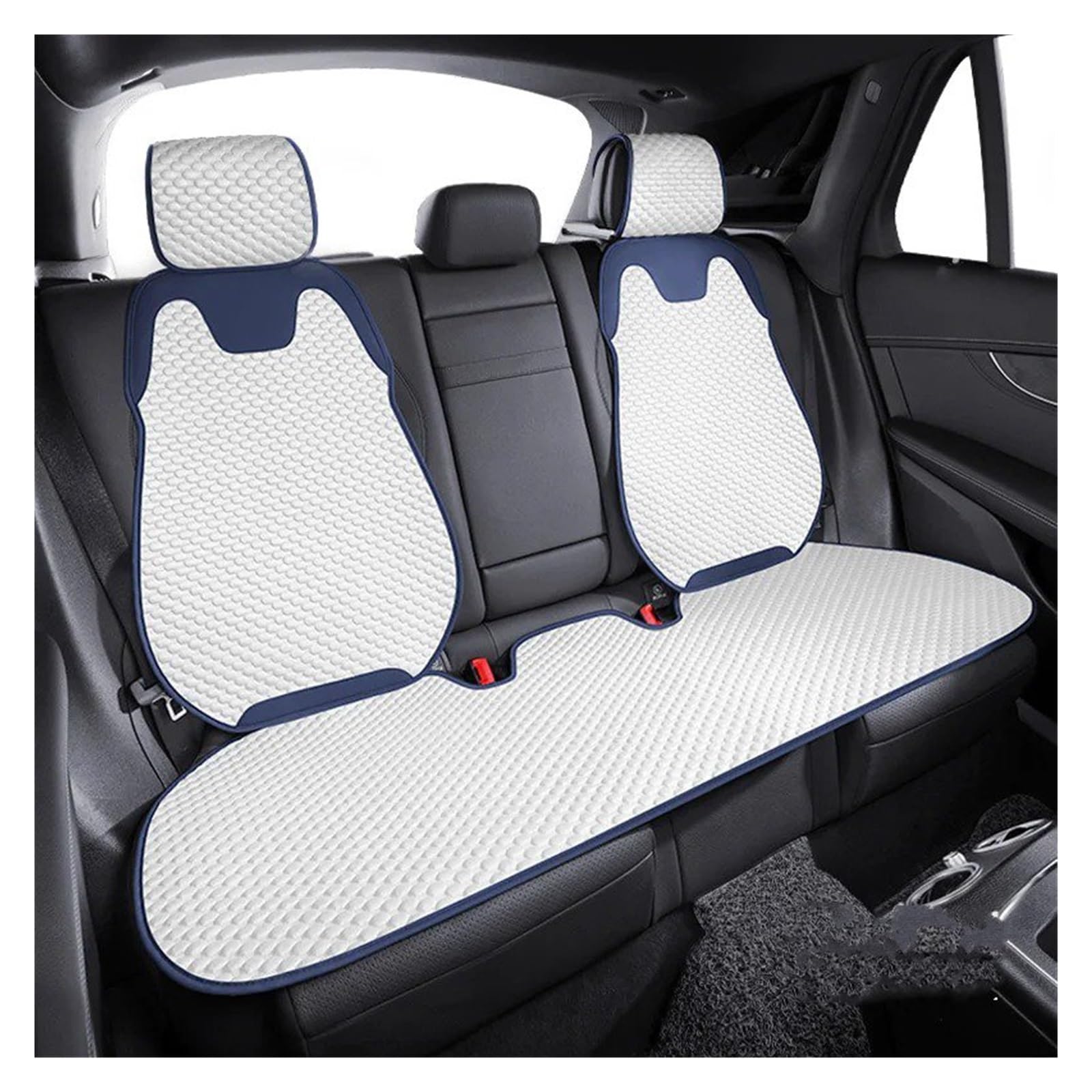 Autositzbezüge Universal Autositz Ice Silk Kissen Atmungsaktive Sitzbezüge Auto Sitzkissen Split Einzelsitz Hinten Set Autoinnenraum(White Rear Seat) von TINGYUS