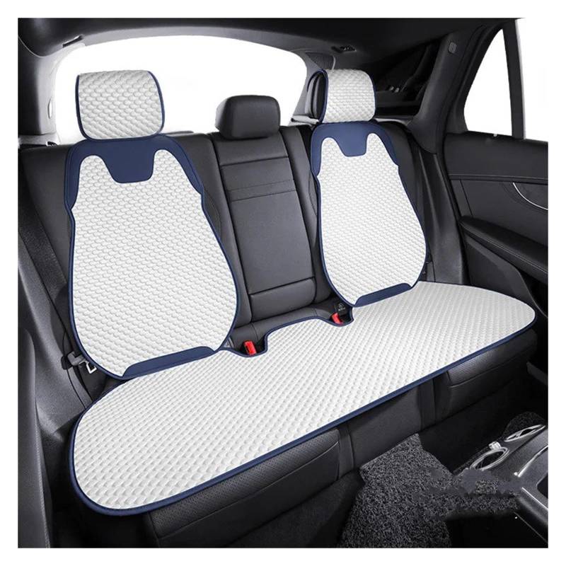 Autositzbezüge Universal Autositz Ice Silk Kissen Atmungsaktive Sitzbezüge Auto Sitzkissen Split Einzelsitz Hinten Set Autoinnenraum(White Rear Seat) von TINGYUS