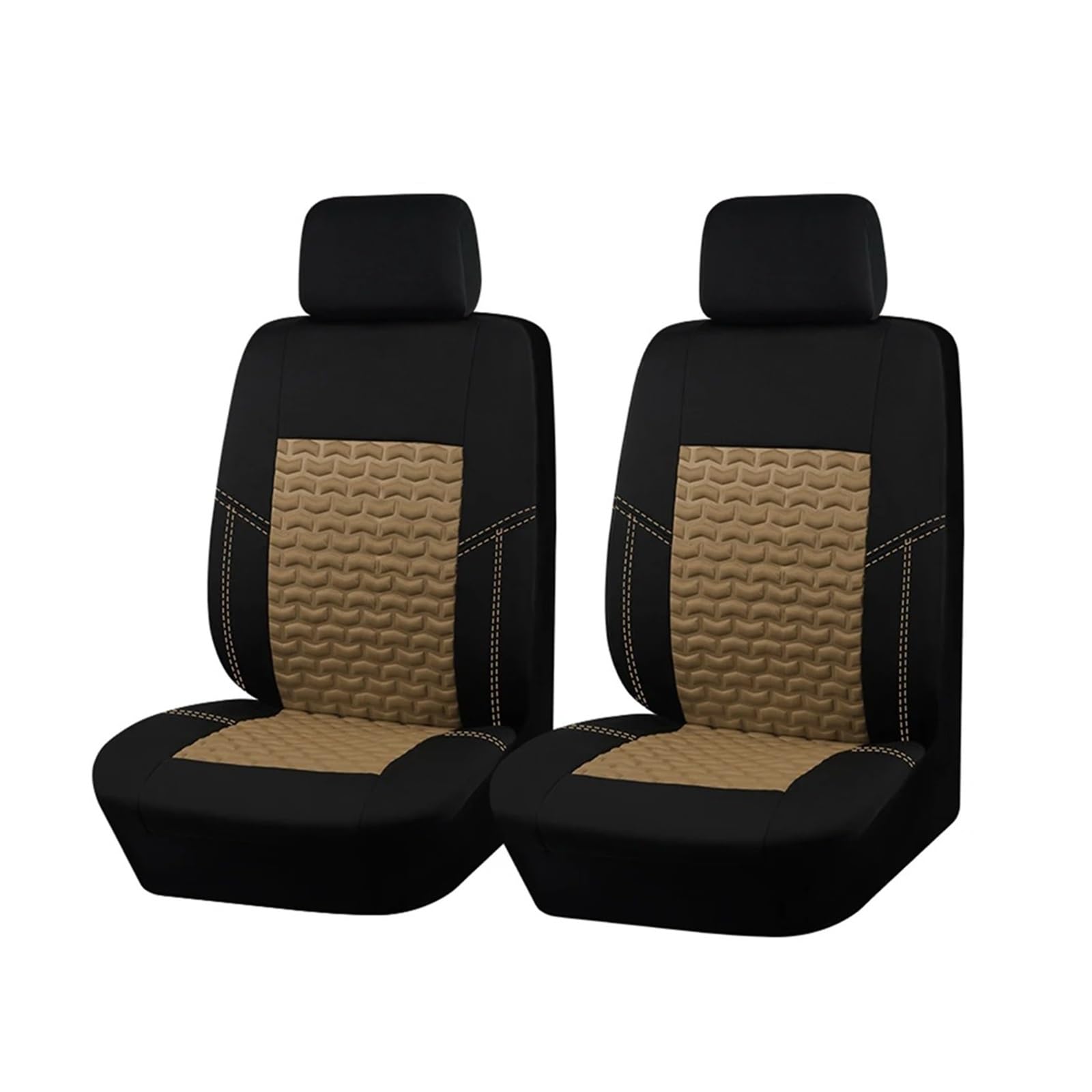 Autositzbezüge Universal Autositzbezüge Reifen Textur Presse Atmungsaktive Stoff Sitzbezüge Autoinnenraum(Black Beige 2 seat) von TINGYUS
