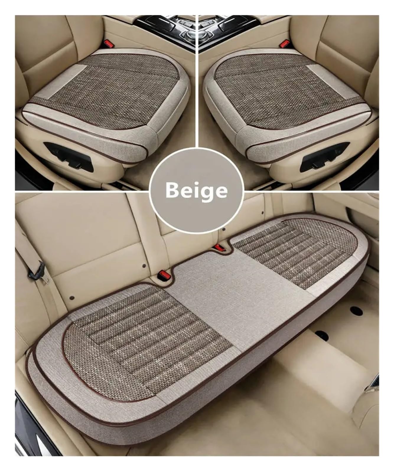 Autositzbezüge Universal Autositzkissen Autositzschutz Autositzkissen Auto Vorne Autoinnenausstattung Sitzbezug Autoinnenraum(A-3*Beige) von TINGYUS