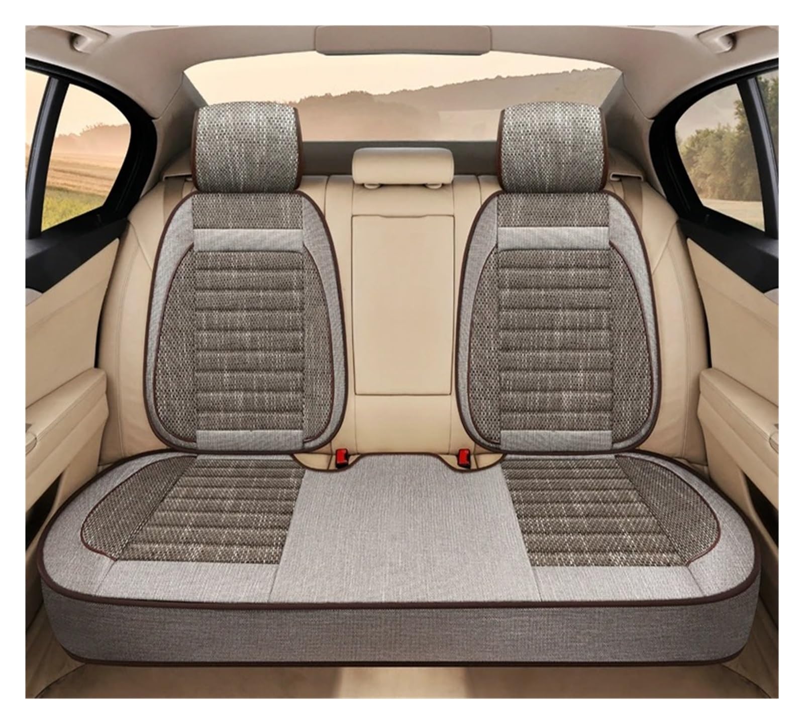 Autositzbezüge Universal Autositzkissen Autositzschutz Autositzkissen Auto Vorne Autoinnenausstattung Sitzbezug Autoinnenraum(B-3*Beige) von TINGYUS