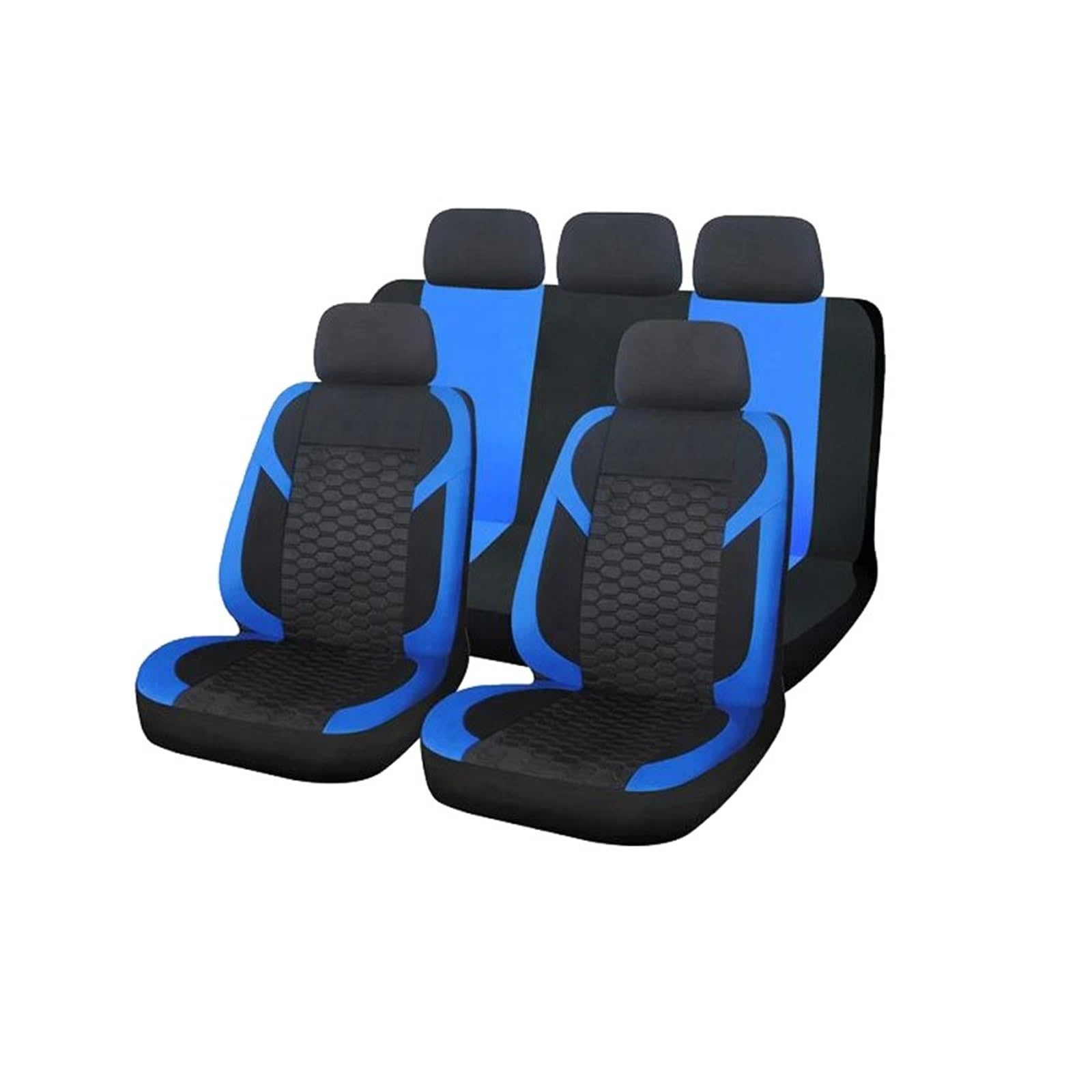 Autositzbezüge Universal Diamant Gitter Polyester Blau Racing Auto Sitzbezüge Set Sitz Protector Zubehör Innen Autoinnenraum(B) von TINGYUS