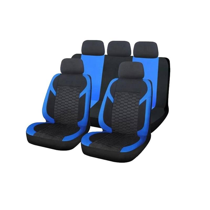Autositzbezüge Universal Diamant Gitter Polyester Blau Racing Auto Sitzbezüge Set Sitz Protector Zubehör Innen Autoinnenraum(B) von TINGYUS