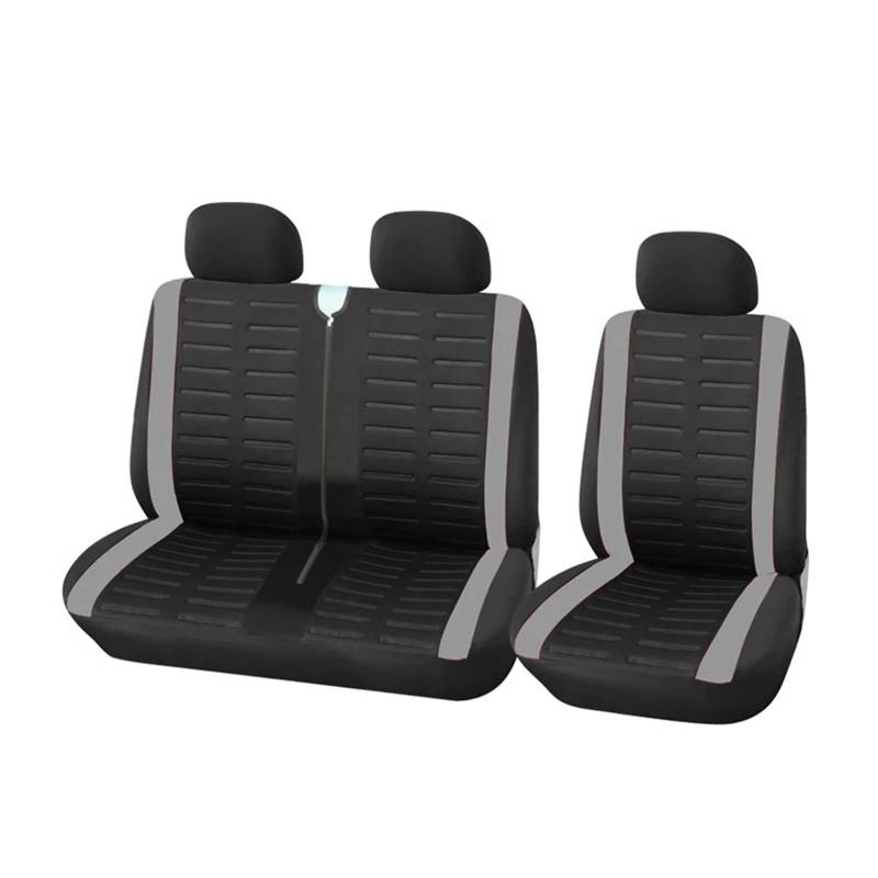 Autositzbezüge Universal Polyester Auto LKW 2 + 1 Auto Sitzbezüge Schutz Sitz Autoinnenraum(Gray) von TINGYUS