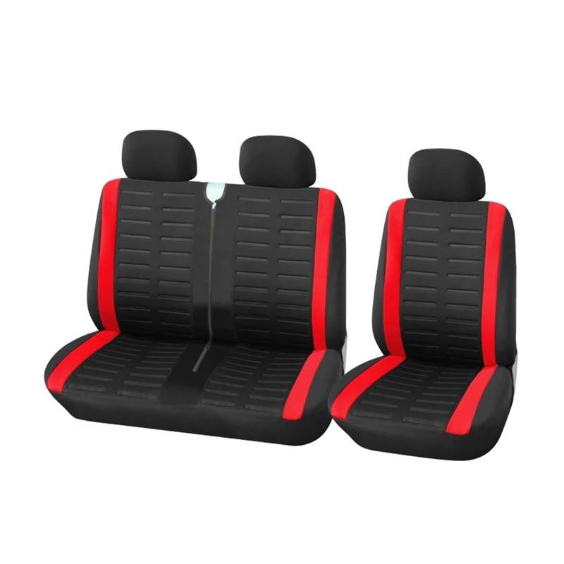 Autositzbezüge Universal Polyester Auto LKW 2 + 1 Auto Sitzbezüge Schutz Sitz Autoinnenraum(RED) von TINGYUS