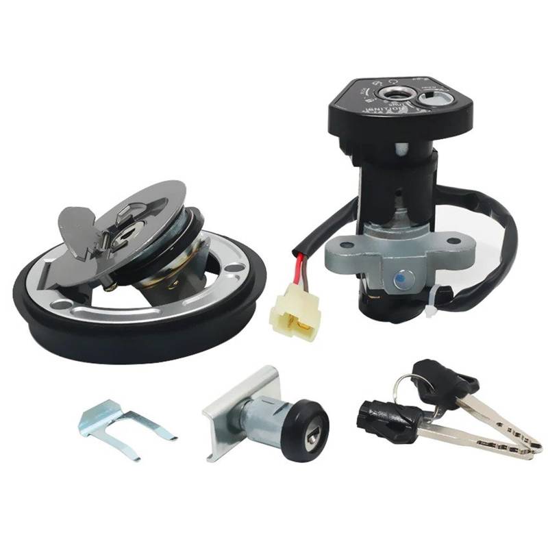 Moto Zündschloss Für YZF-R15 Für YZF155 2019 2020 2021 Motorrad Zündschloss Helm Lenksitz Schloss Tankdeckel Set BK6-XH250-01 Zündschloss Motorrad von TINGYUS