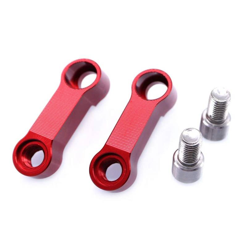 TININNA Motorrad Spiegelverlängerung Rückspiegel Verlängerung Spiegel Adapter Riser Extender Halterung 10mm Rot von TININNA