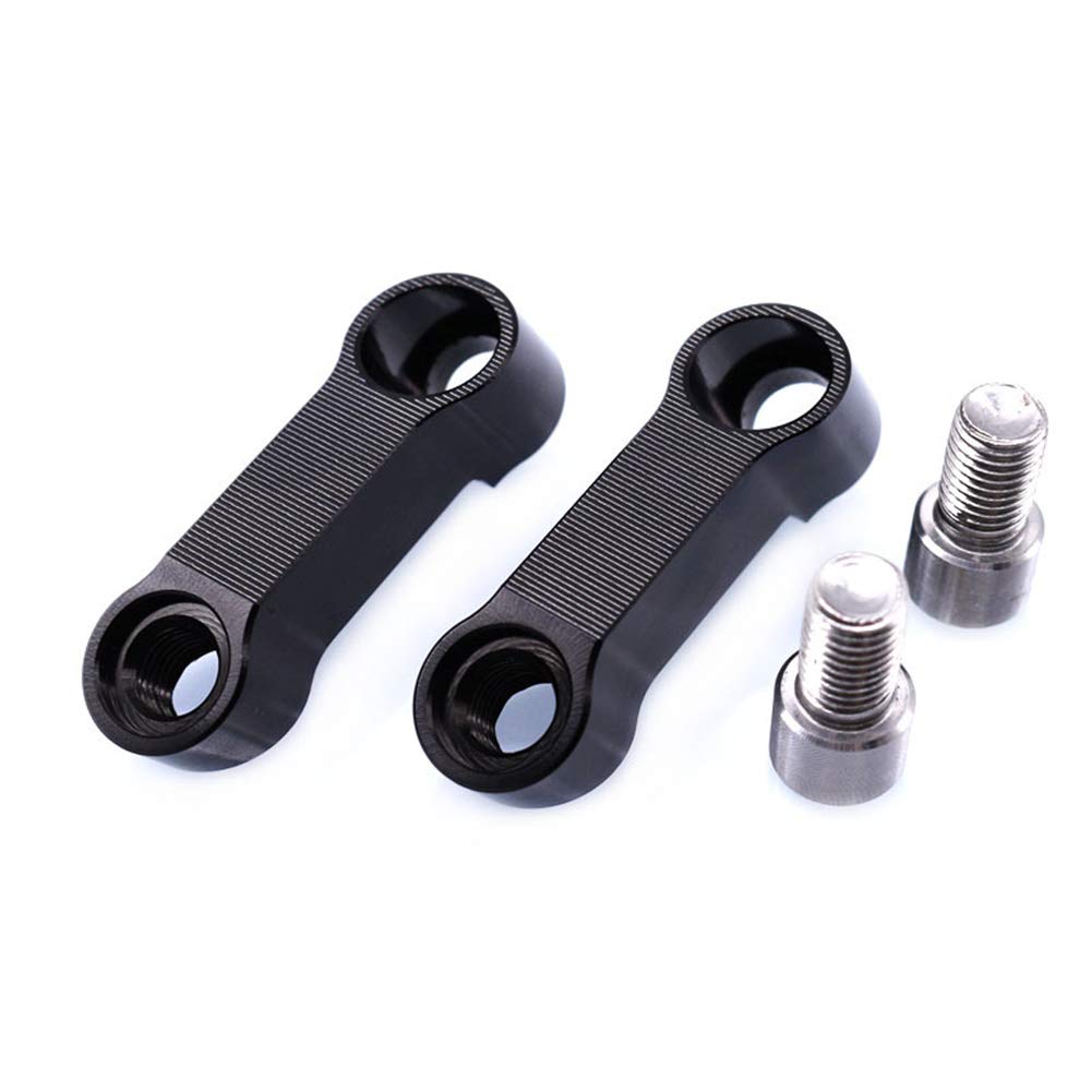 TININNA Motorrad Spiegelverlängerung Rückspiegel Verlängerung Spiegel Adapter Riser Extender Halterung 10mm Schwarz von TININNA