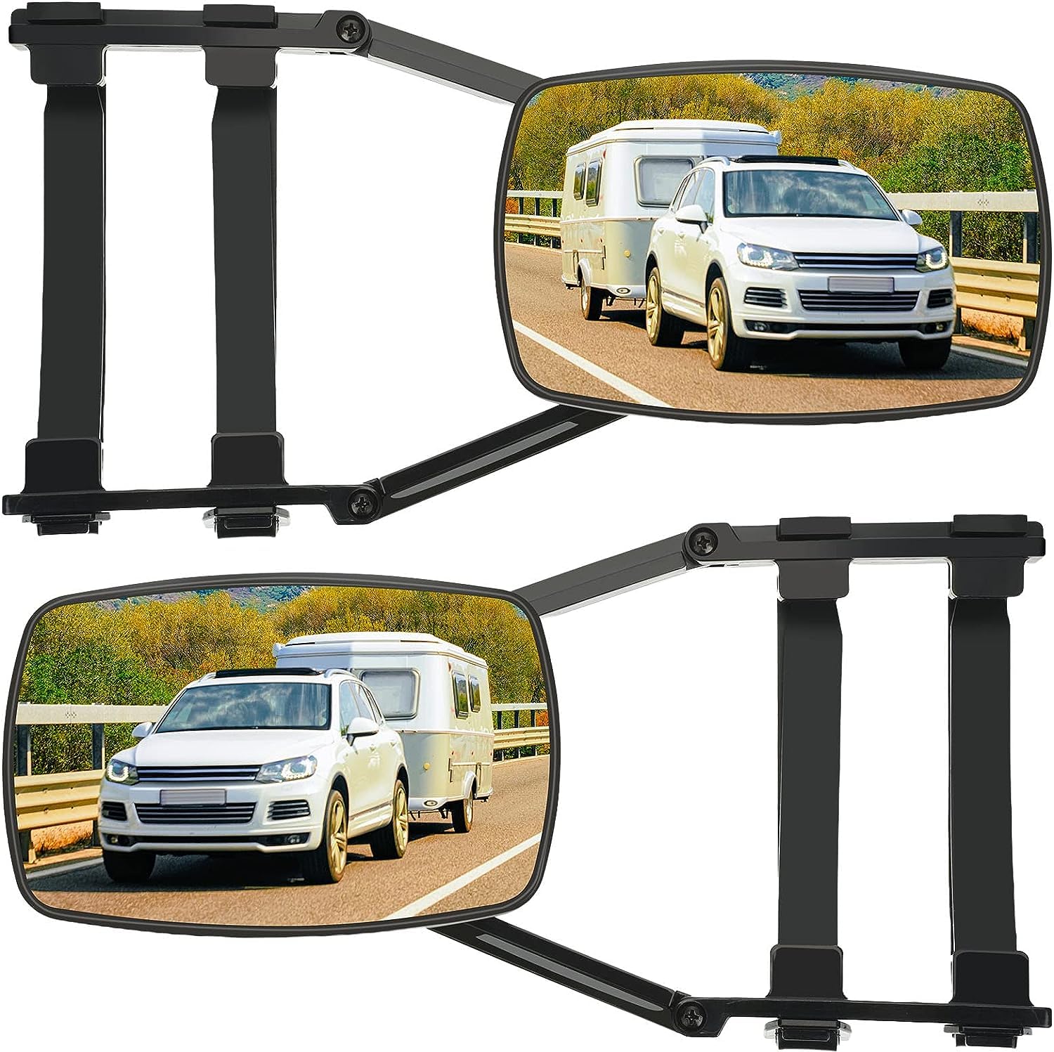 2 Stück Wohnwagenspiegel Außenspiegel,Caravanspiegel PKW,Ersatz-Doppel Seitenspiegel,Universalspiegel Außenspiegel Anhängerspiegel, für Wohnwagen/Anhänger von TINMAGI