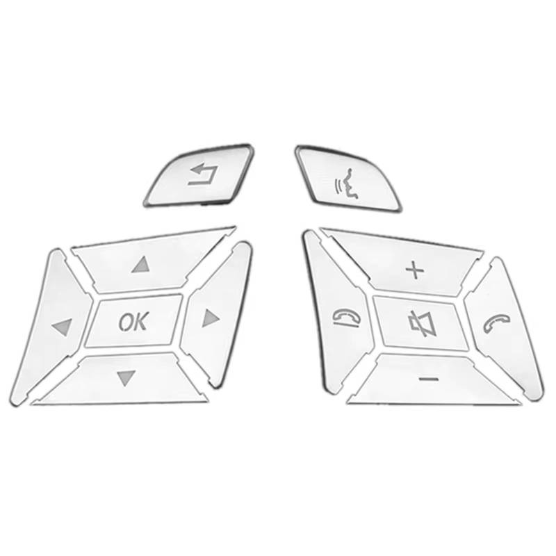 TIOWCGH Auto Innenleisten Aufkleber Kompatibel Mit Benz Für A-Klasse W176 Für B-Klasse W246 2012 2013 2014 Auto-Lenkradknopf-Dekorationsabdeckungsaufkleber von TIOWCGH
