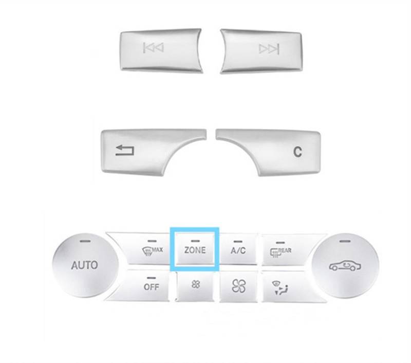 TIOWCGH Auto Innenleisten Aufkleber Kompatibel Mit Benz Für E W212 2009 2010 2011 2012 Autoklimaanlage Multimedia-Tasten Komplettset Nachrüst-Dekorabdeckungsaufkleber(Style B) von TIOWCGH