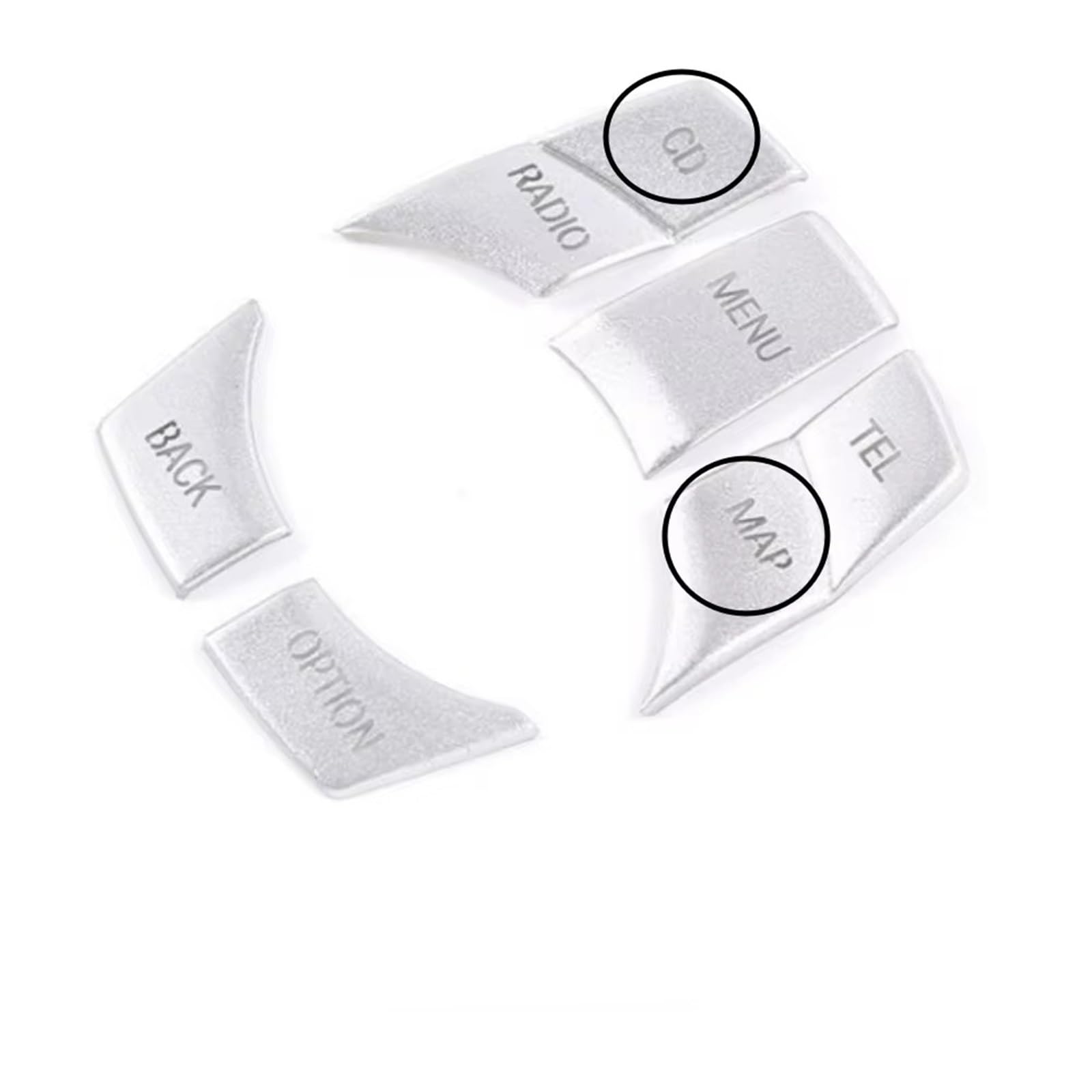 TIOWCGH Auto Innenleisten Aufkleber Kompatibel Mit Für 5 E60 2009 2010 Für X5 E70 2008-2012 2013 Aluminiumlegierung Auto Multimedia Schalter Knopf Aufkleber Zierabdeckung(MAP) von TIOWCGH