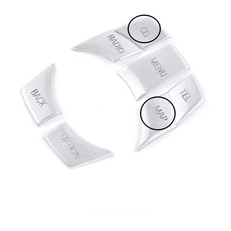 TIOWCGH Auto Innenleisten Aufkleber Kompatibel Mit Für 5 E60 2009 2010 Für X5 E70 2008-2012 2013 Aluminiumlegierung Auto Multimedia Schalter Knopf Aufkleber Zierabdeckung(MAP) von TIOWCGH