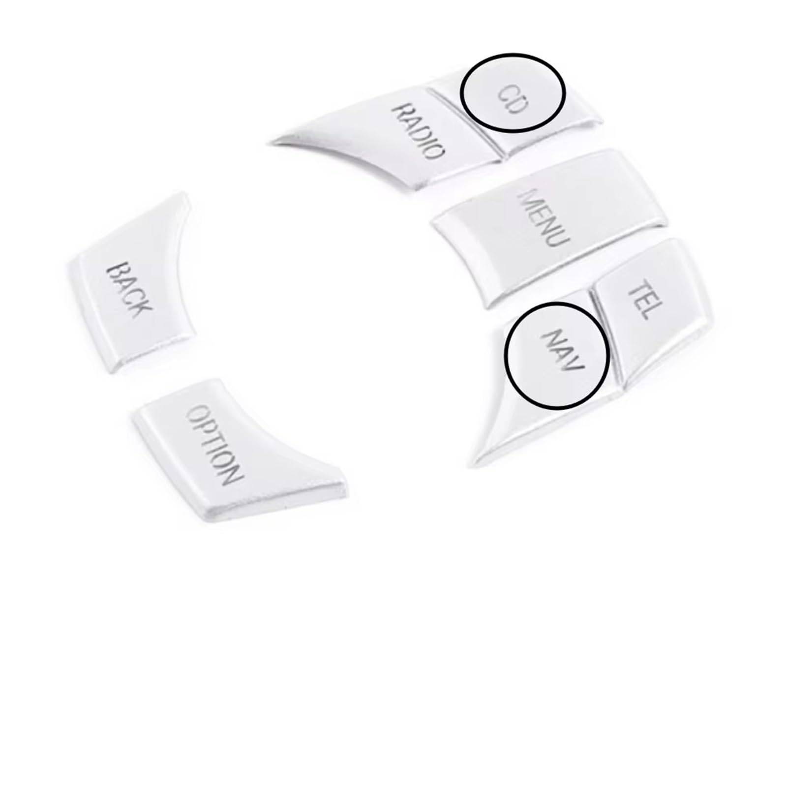 TIOWCGH Auto Innenleisten Aufkleber Kompatibel Mit Für 5 E60 2009 2010 Für X5 E70 2008-2012 2013 Aluminiumlegierung Auto Multimedia Schalter Knopf Aufkleber Zierabdeckung(NAV) von TIOWCGH