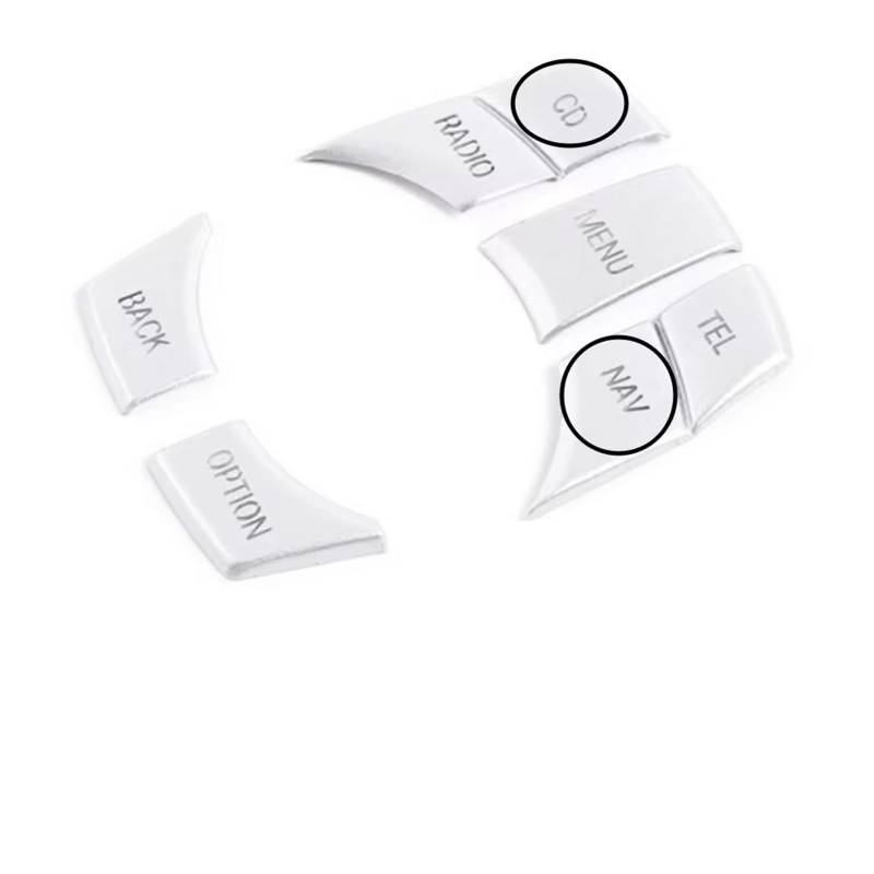 TIOWCGH Auto Innenleisten Aufkleber Kompatibel Mit Für 5 E60 2009 2010 Für X5 E70 2008-2012 2013 Aluminiumlegierung Auto Multimedia Schalter Knopf Aufkleber Zierabdeckung(NAV) von TIOWCGH