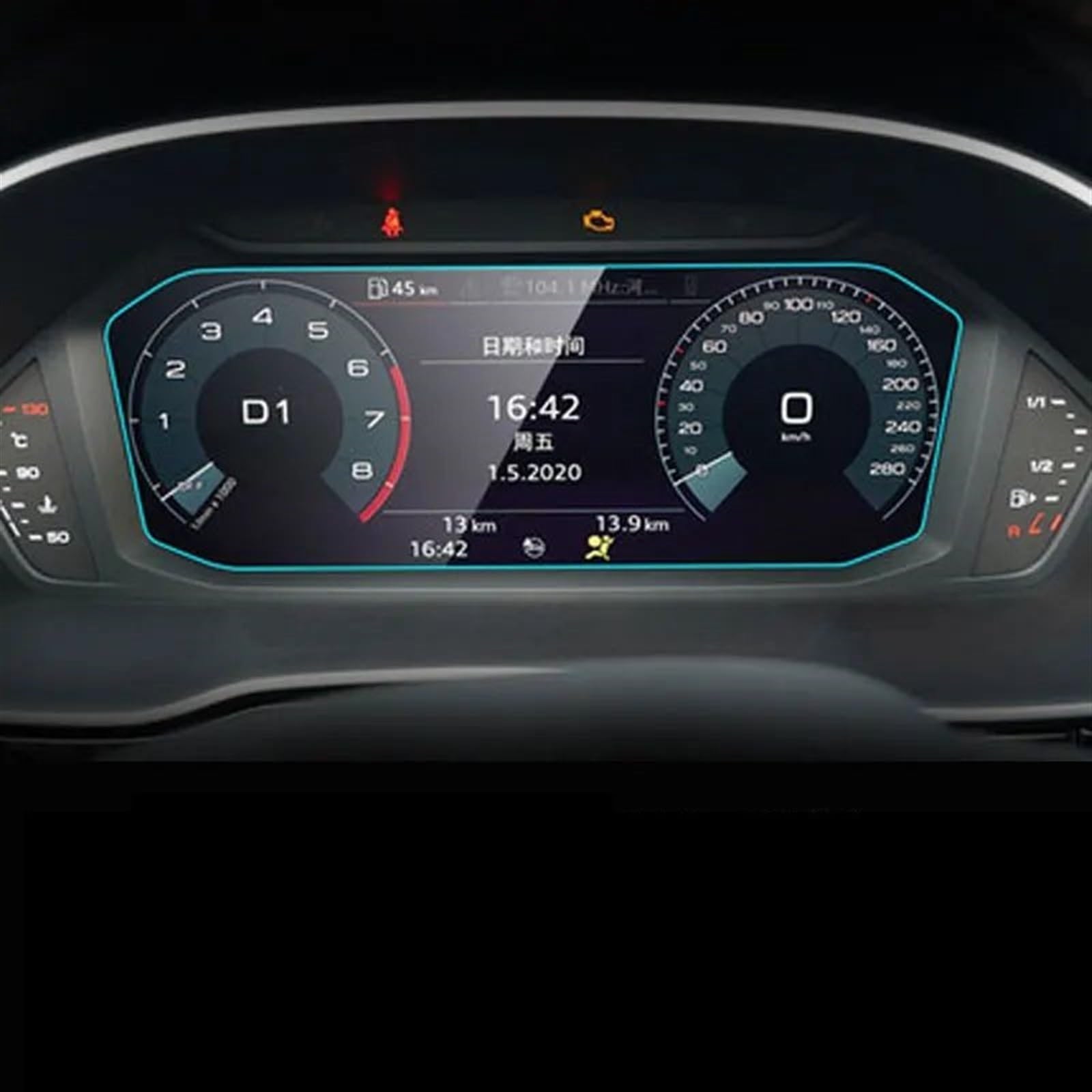 TIOWCGH Auto Navi-Schutzfolie Kompatibel Mit Für Q3 2019 2020 Auto-GPS-Navigation Und Armaturenbrett-Displayschutzfolie Aus Gehärtetem Glas(10.25 Instrument) von TIOWCGH