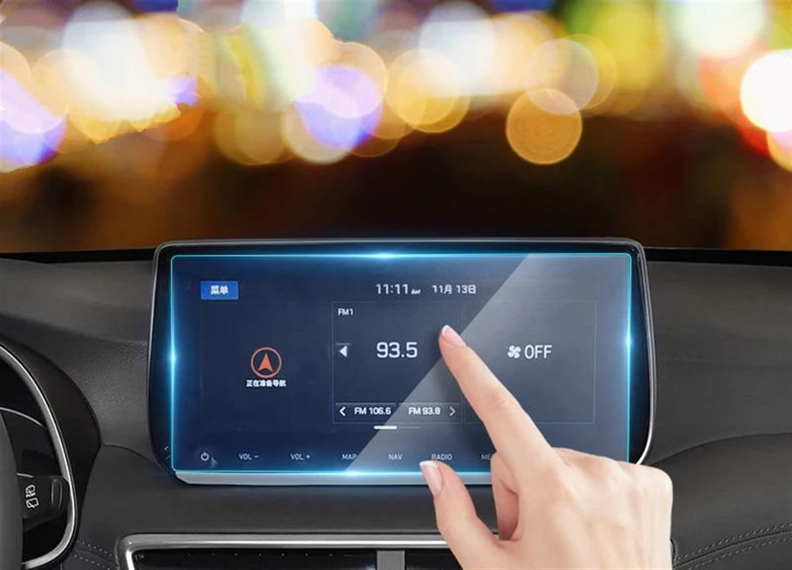 TIOWCGH Auto Navi-Schutzfolie Kompatibel Mit Hyundai Für Tucson 2015 2016 2017 2018 2019 2020 Auto-GPS-Navigation LCD-Bildschirm Aus Gehärtetem Glas Schutzfolie(2019-2020) von TIOWCGH
